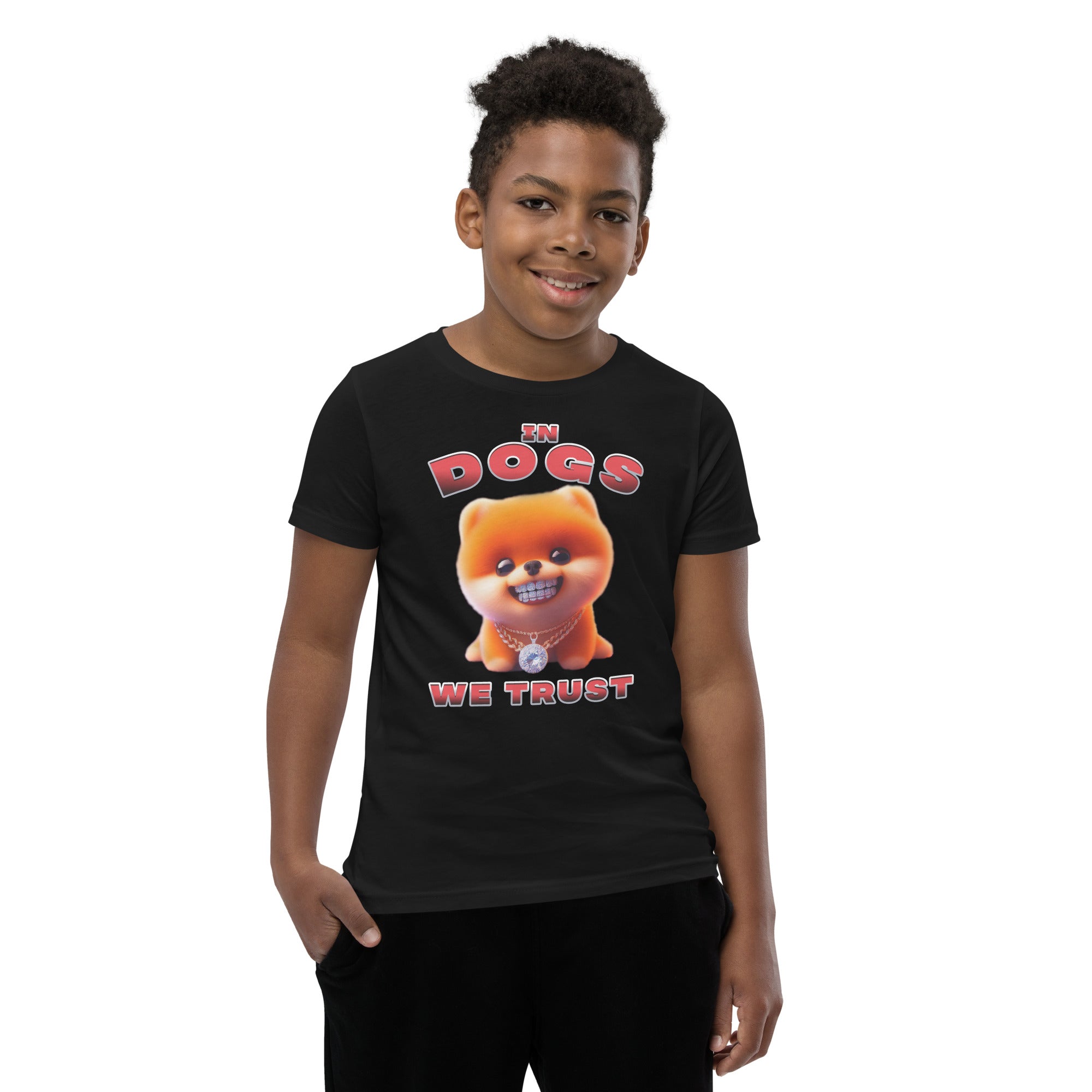 "In Dogs We Trust" T-shirt - Pomeranian - Kids